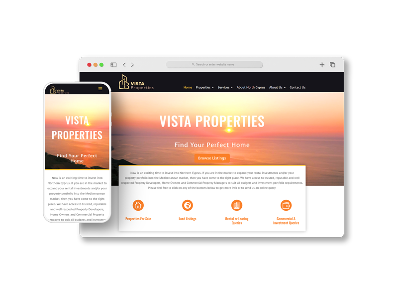 vista properties website design and development by webtechaccess