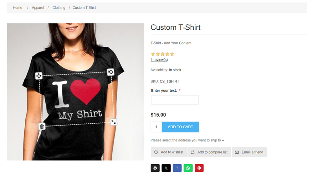custom product section design in comfyaccess website